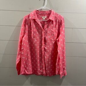 Charters Club Luxury Linen Button Top Size Large